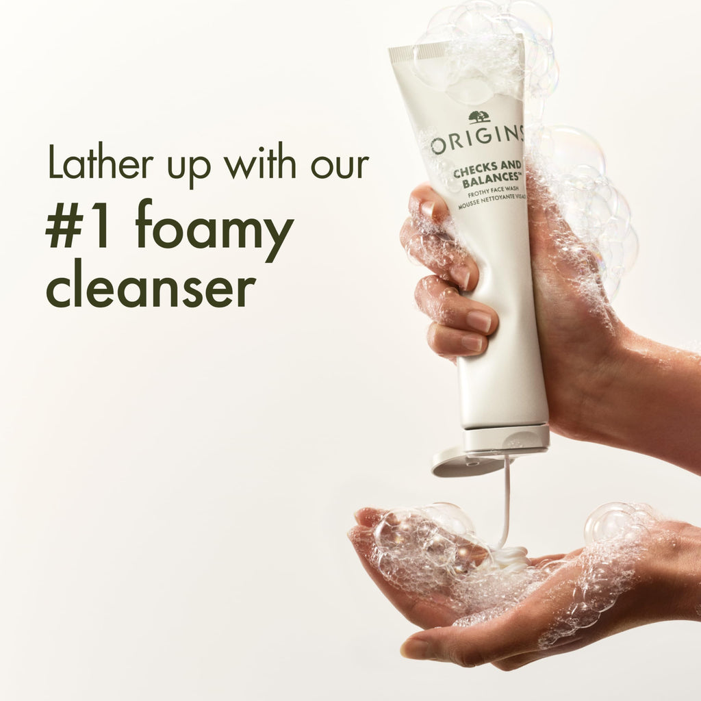 Origins Checks and Balances Frothy Face Wash & Gentle Face Wash for Men and Women | Foaming Facial Cleanser