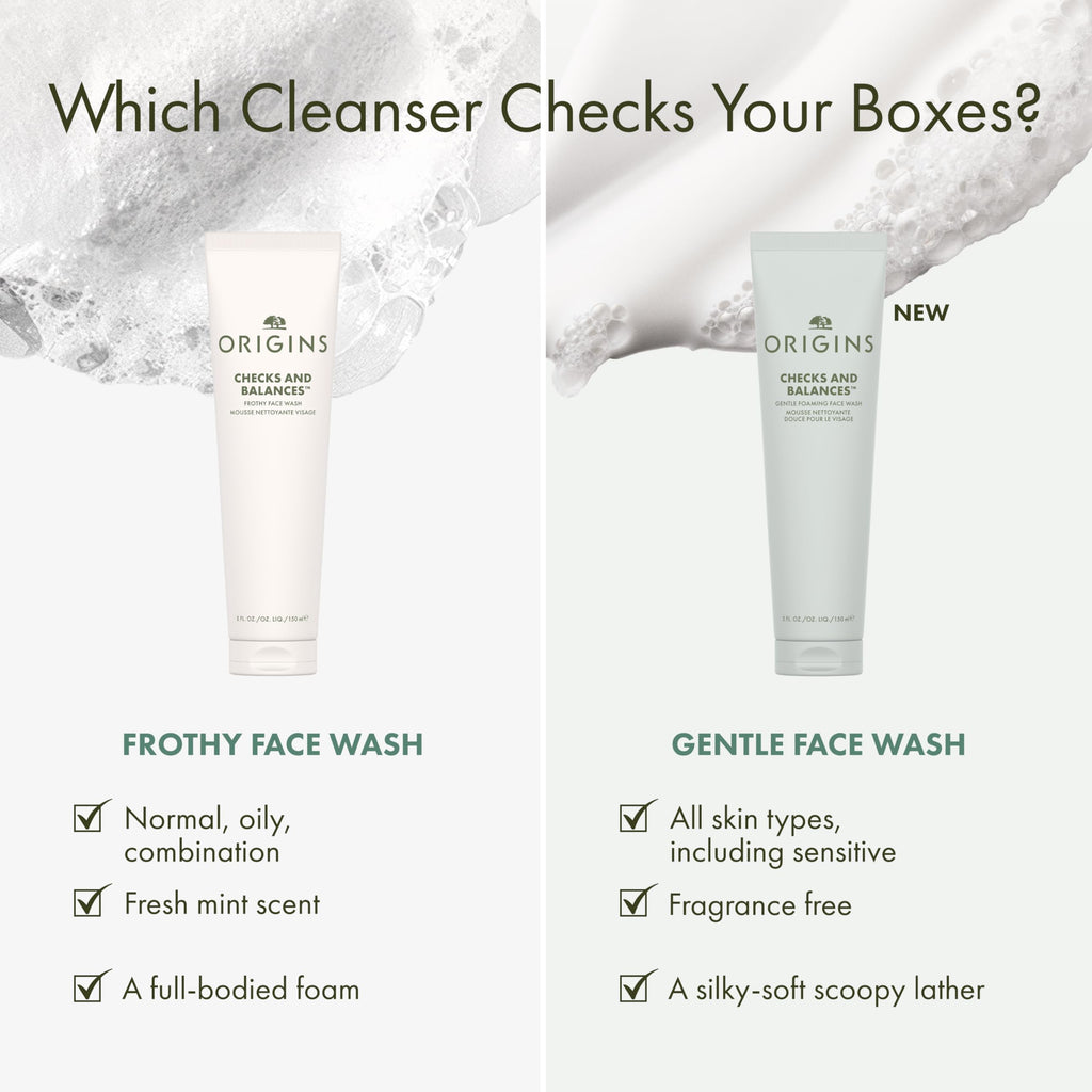 Origins Checks and Balances Frothy Face Wash & Gentle Face Wash for Men and Women | Foaming Facial Cleanser